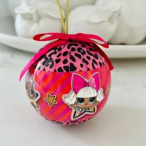 L.O.L round pink Christmas ornament